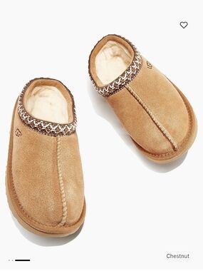 UGG Chestnut Suede Fur-Lined Kids Slippers